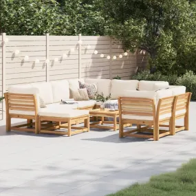 10 Piece Patio Lounge Set with Cushions Solid Wood Acacia