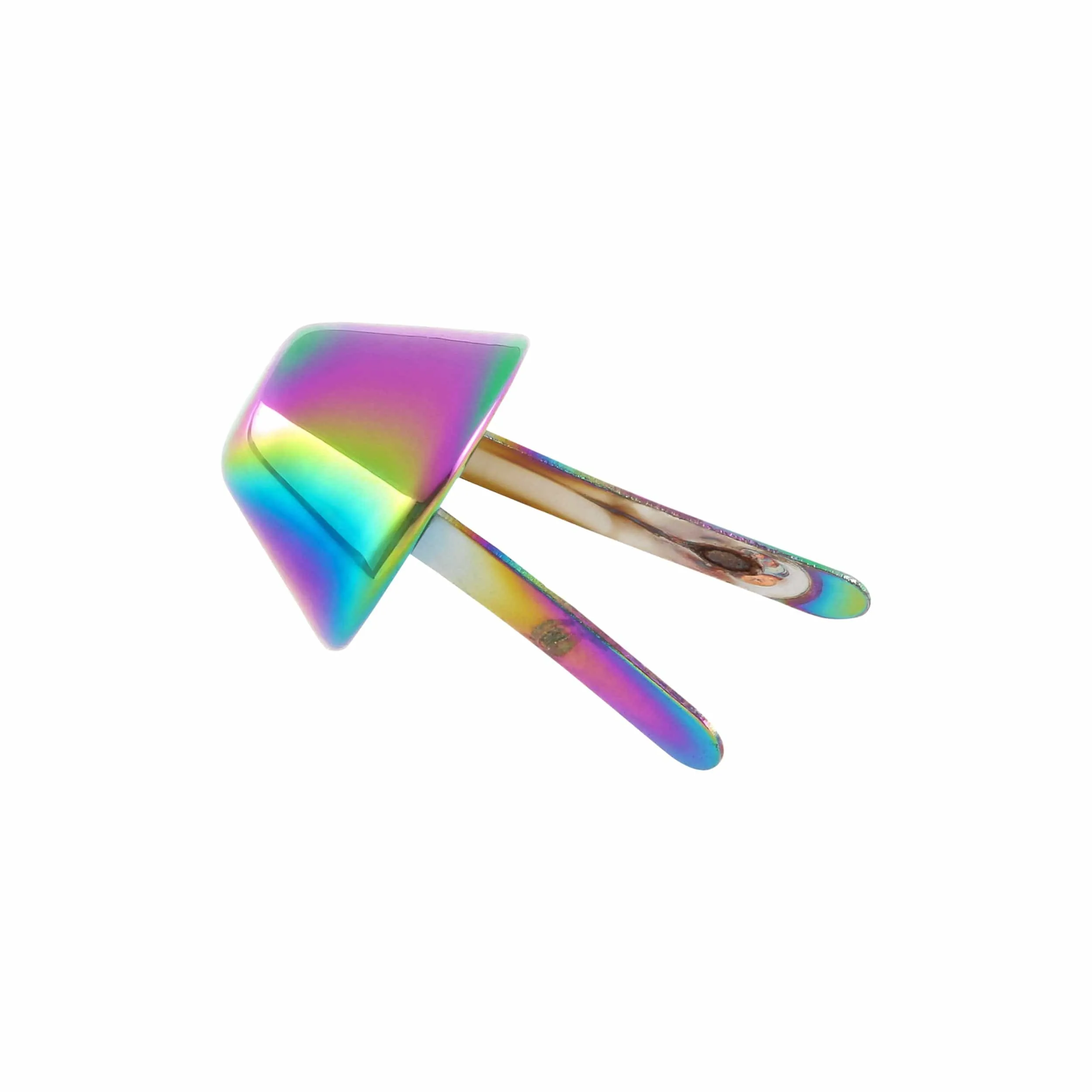 12mm Rainbow, Cone Handbag Bottom with Prongs, Zinc Alloy-PK10, #P-4000-12-IR