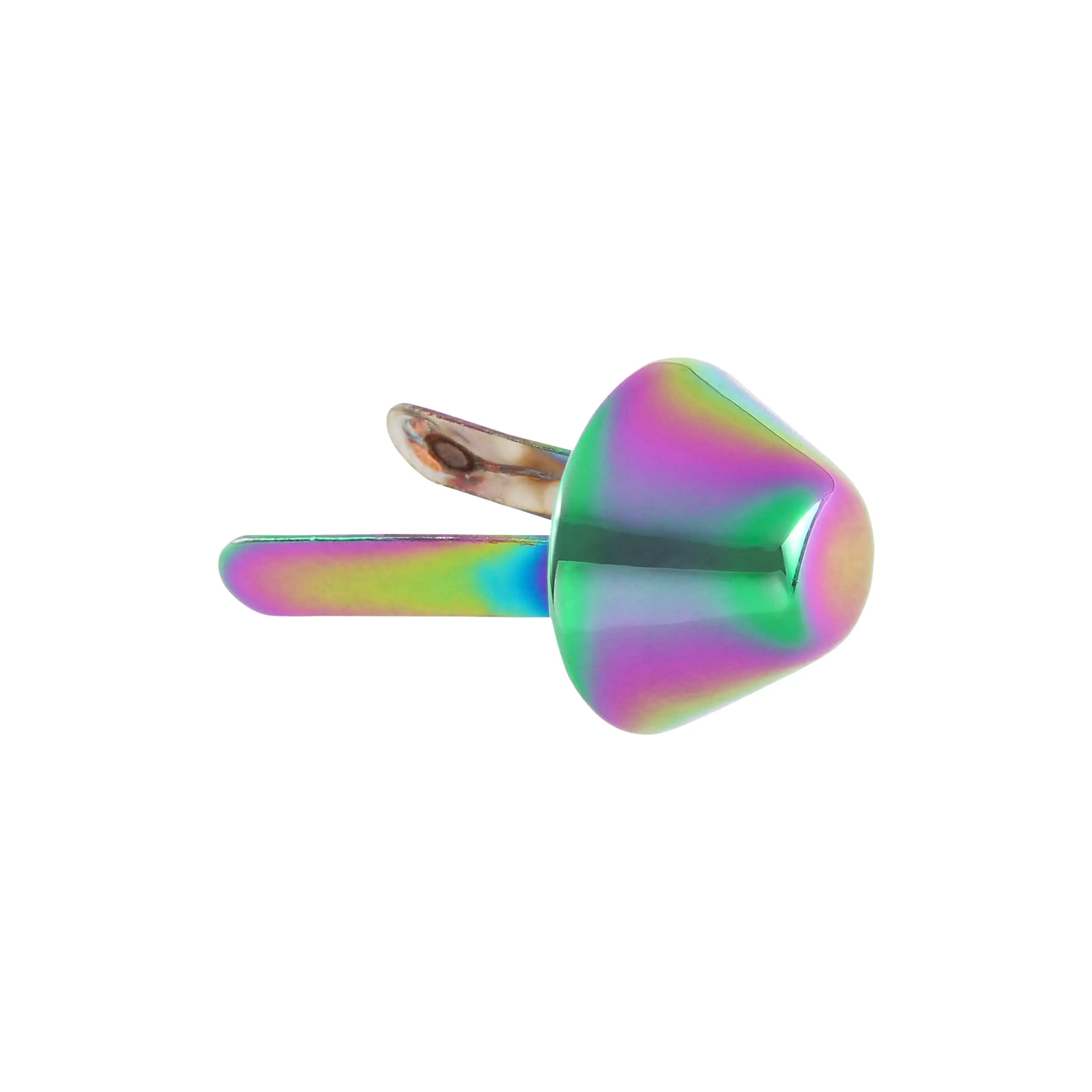 12mm Rainbow, Cone Handbag Bottom with Prongs, Zinc Alloy-PK10, #P-4000-12-IR