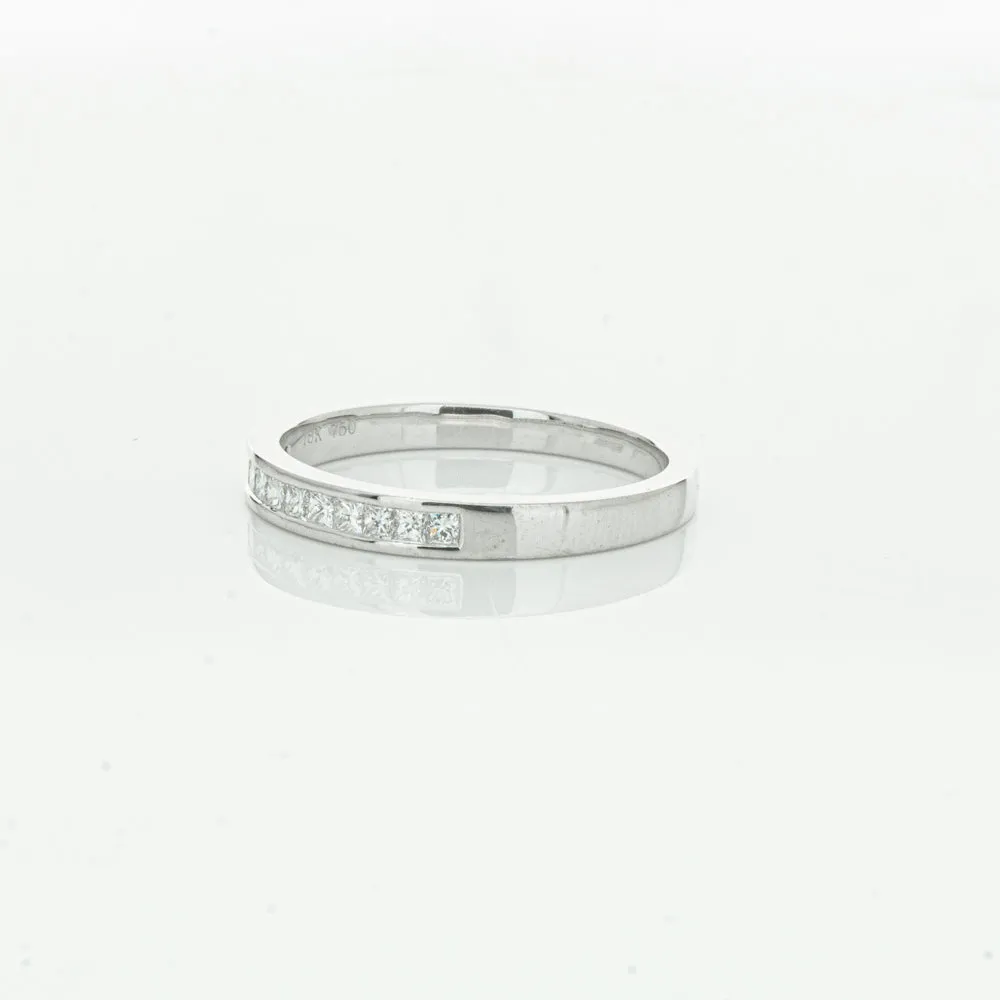 18ct White Gold .25ct Princess Cut Diamond Band