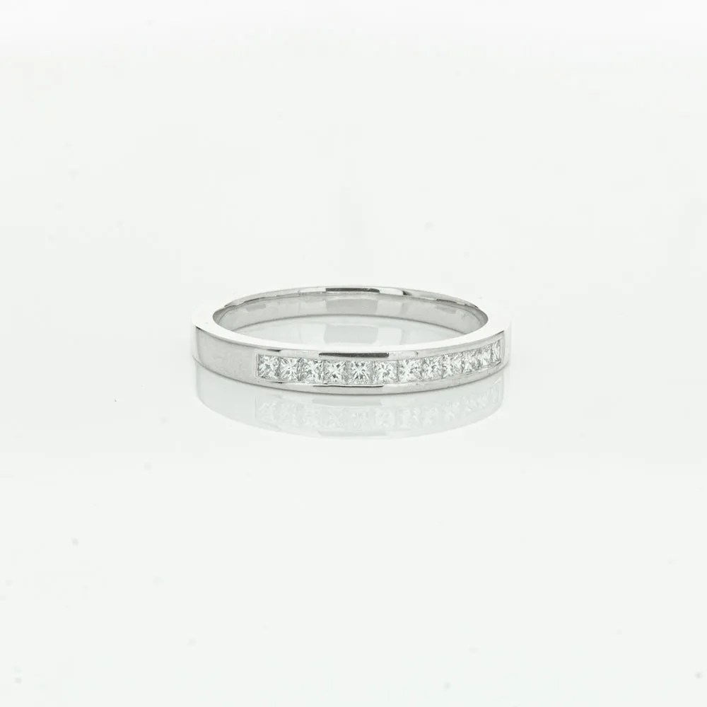 18ct White Gold .25ct Princess Cut Diamond Band