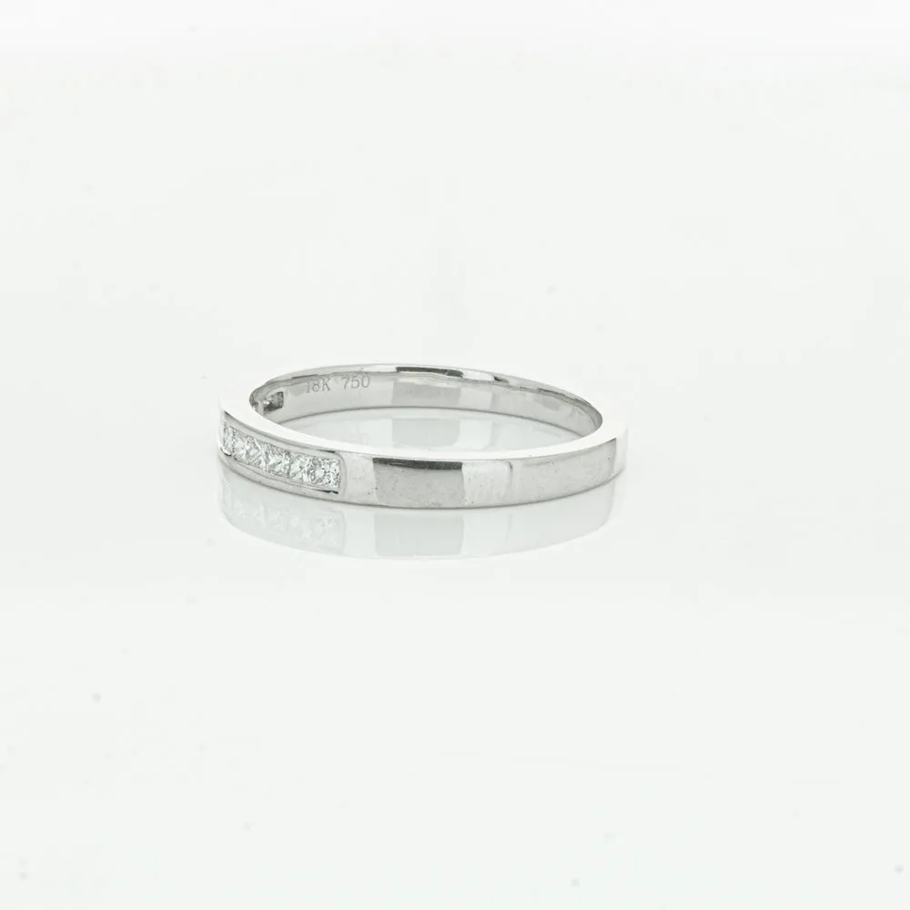 18ct White Gold .25ct Princess Cut Diamond Band