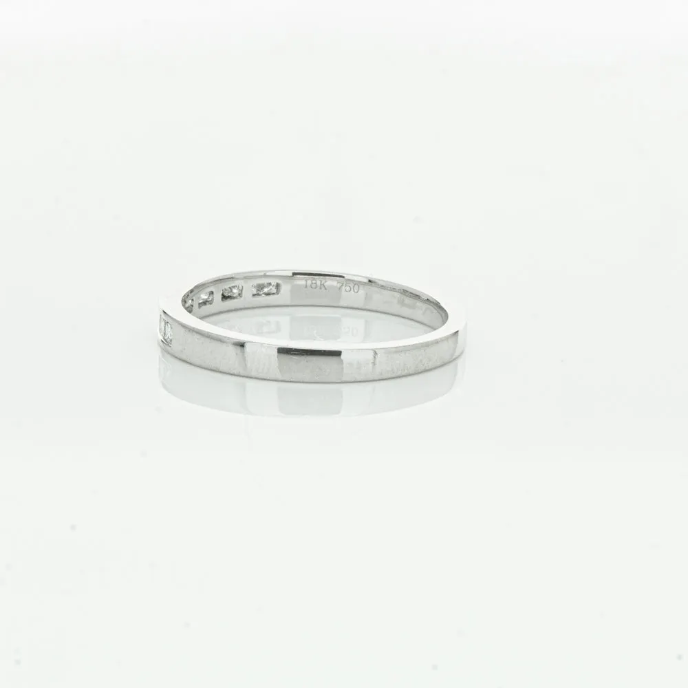 18ct White Gold .25ct Princess Cut Diamond Band