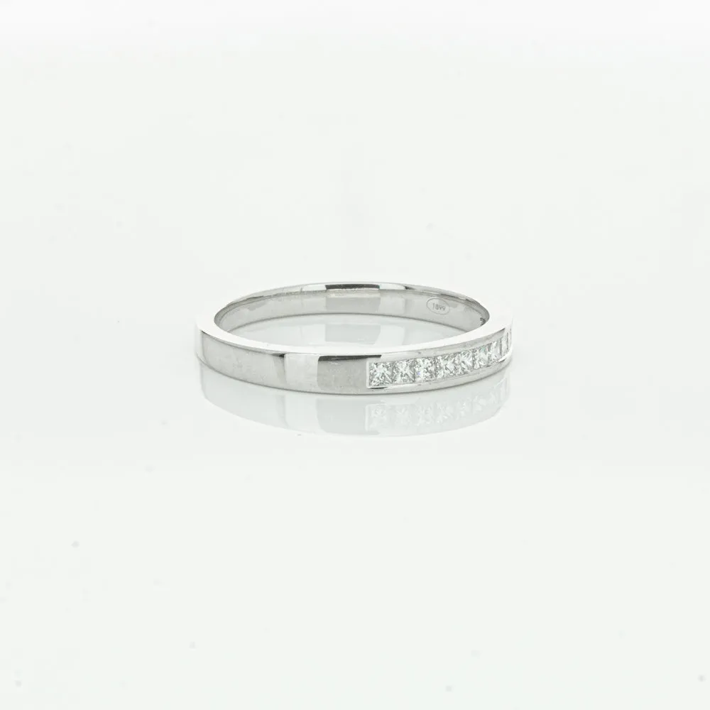 18ct White Gold .25ct Princess Cut Diamond Band