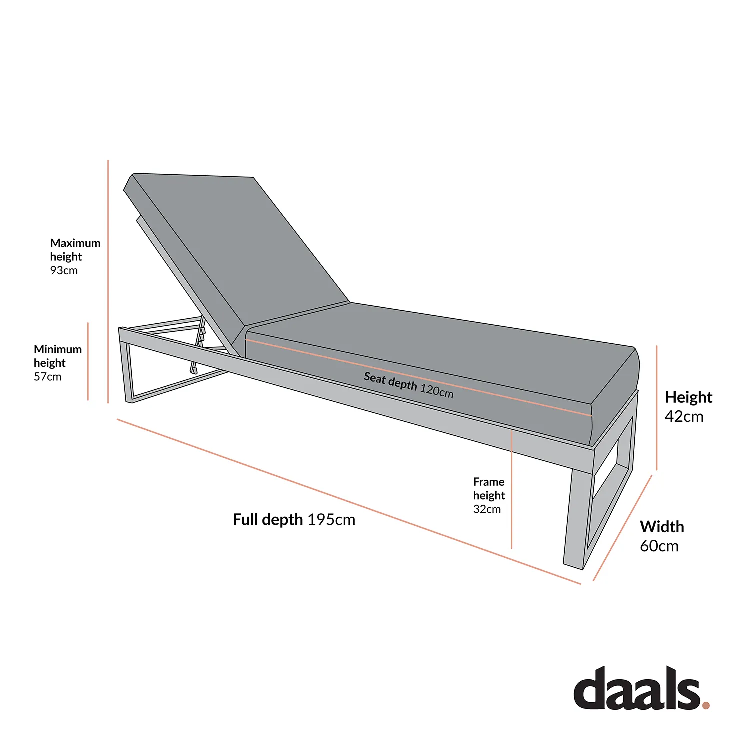 Albany Aluminium Sun Lounger, Grey