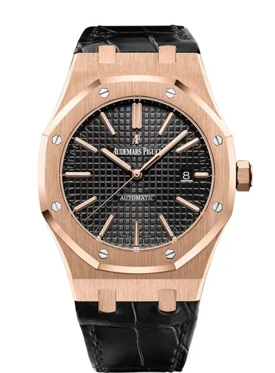 Audemars Piguet Royal Oak 15400OR.OO.D002CR.01 18k Pink Gold Mens Watch Box & Papers