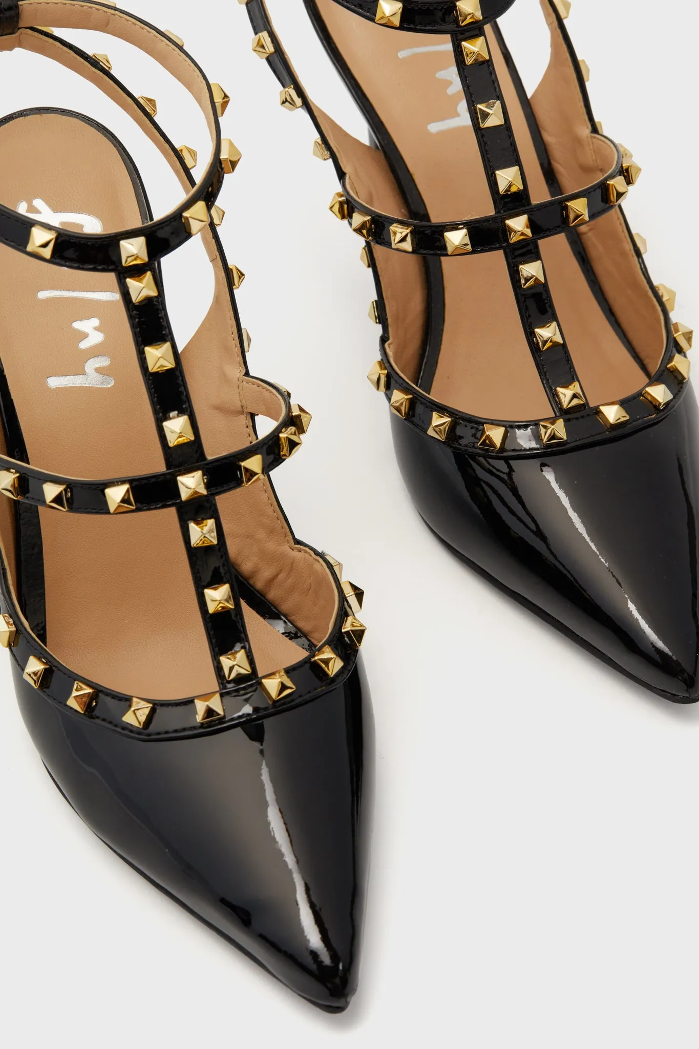 Black Elodie Studded Heels