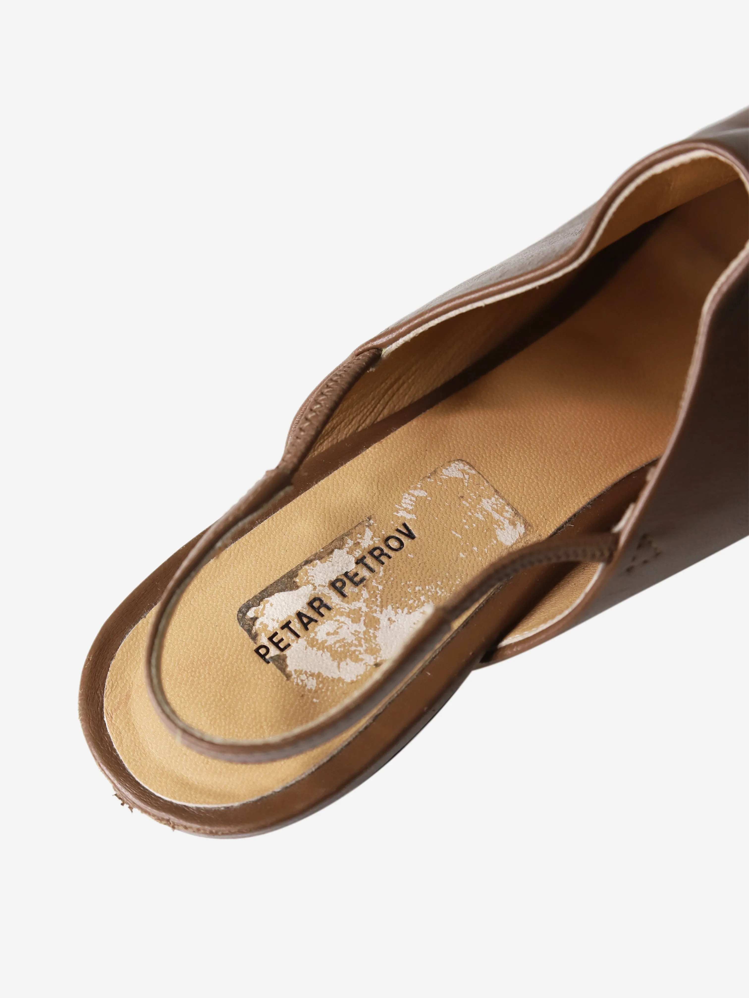 Brown slingback pointed-toe shoes - size EU 40