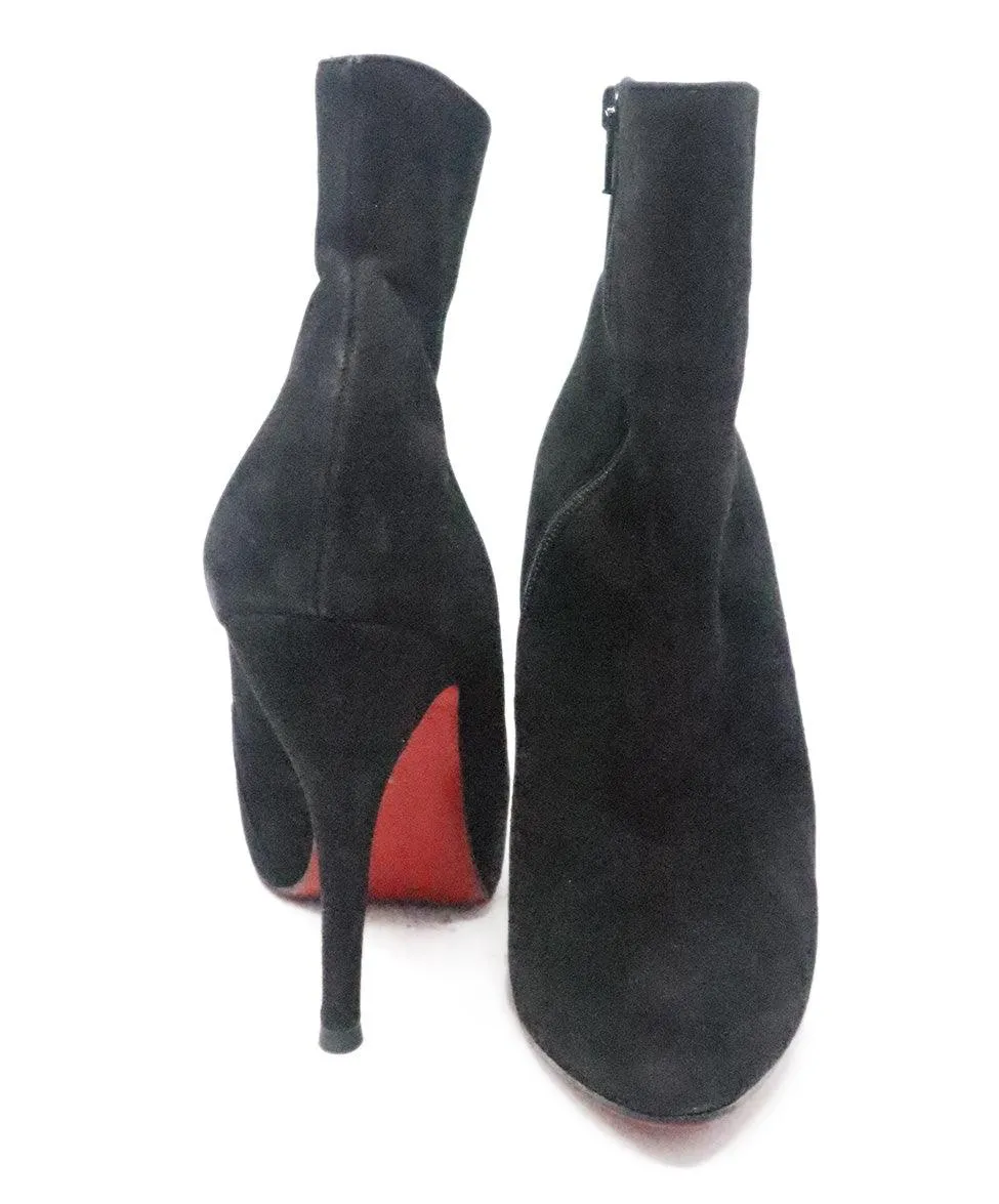 Christian Louboutin Black Suede Booties sz 7.5