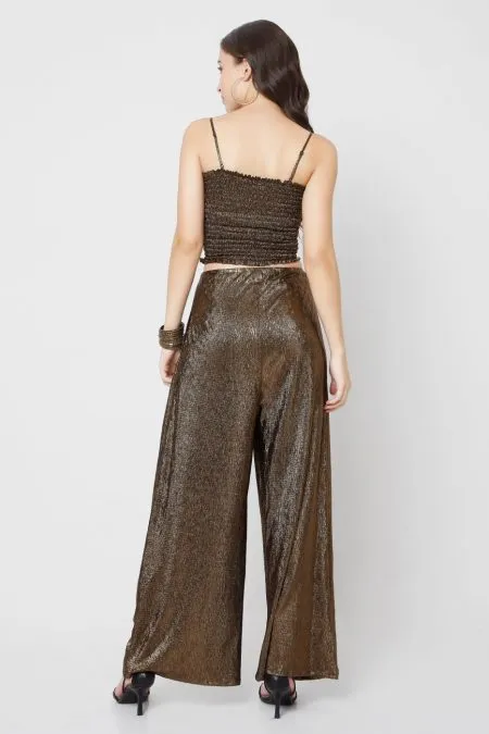 Copper Metallic Overlap Trouser