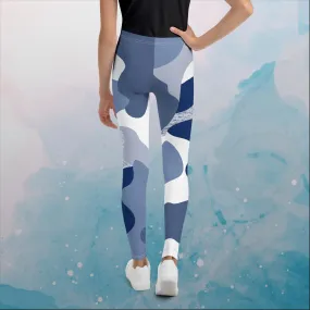 Giant Blue Camo Print Youth Leggings