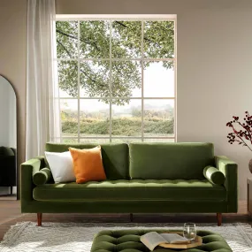 Henrietta Large 3-Seater Sofa, Moss Green Velvet