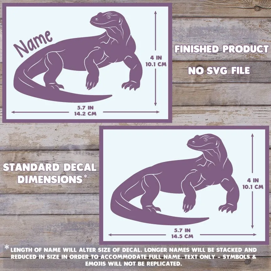 Komodo Dragon Monitor Lizard Decal, Waterproof Vinyl Decal, Cute Reptile Gift