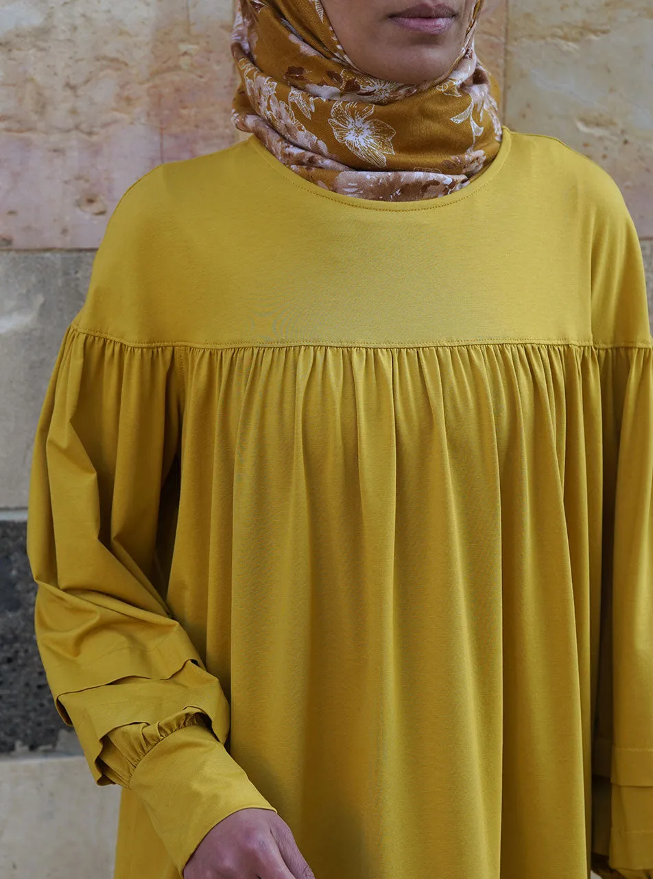 Loose Fit Gathered and Pleated Top