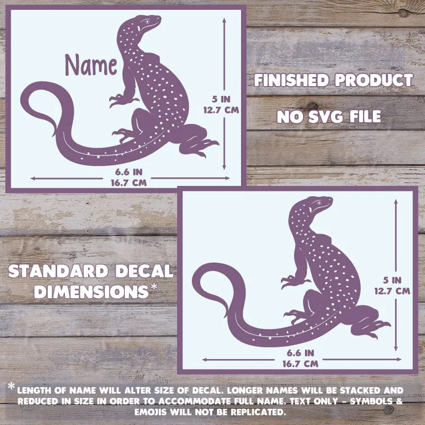 Mangrove Monitor Decal, Waterproof Vinyl Decal, Cute Reptile Gift