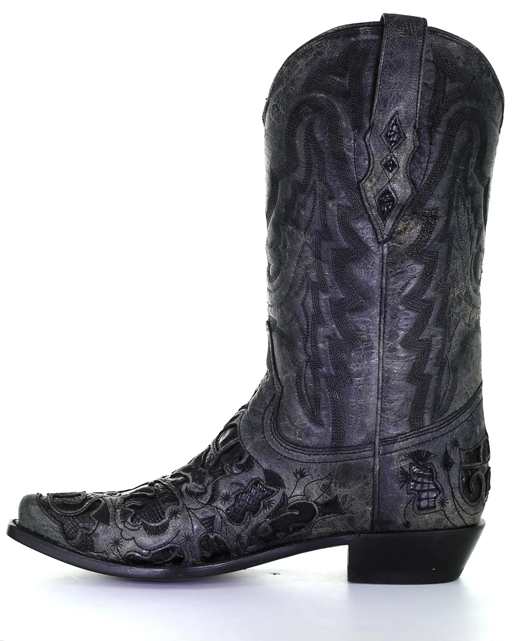 Men's Alligator Inlay Western Boots