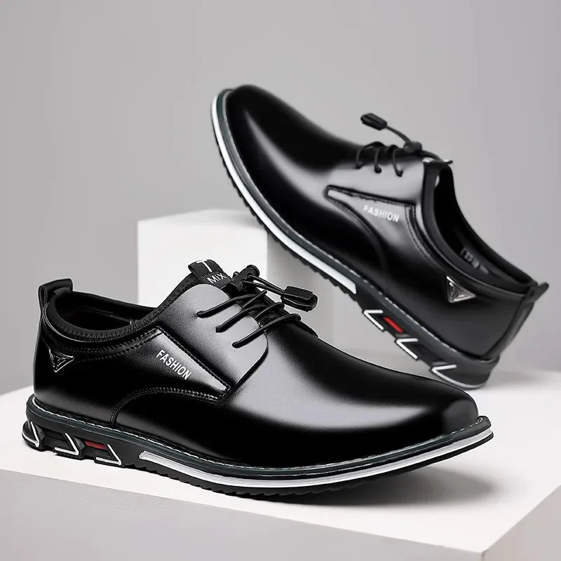 Men's PU Pointed Toe Lace-Up Closure Solid Formal Wedding Shoes