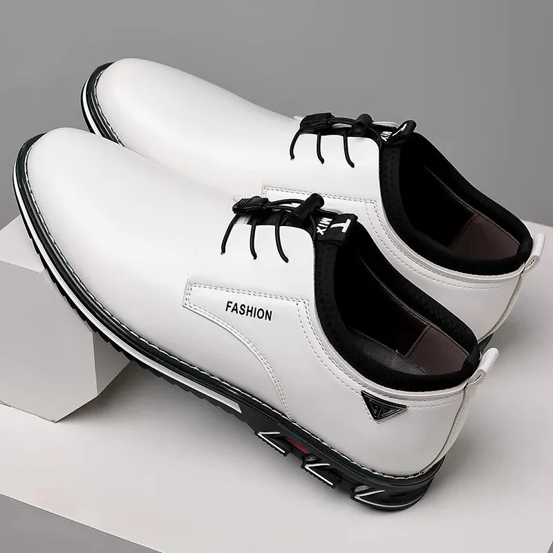 Men's PU Pointed Toe Lace-Up Closure Solid Formal Wedding Shoes