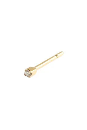 Mini simple 1'3 mm diamond gold earring