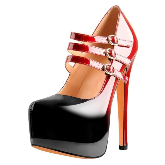 Pumps Queen Threnk (Red and black)