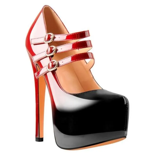 Pumps Queen Threnk (Red and black)