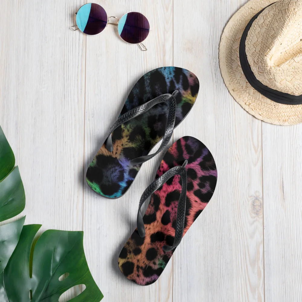 Rainbow Jaguar Flip-Flops