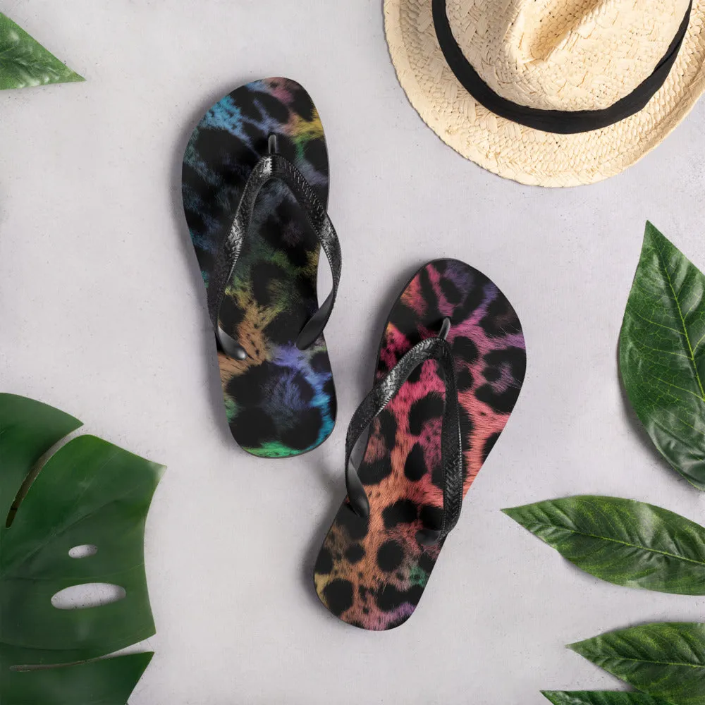 Rainbow Jaguar Flip-Flops