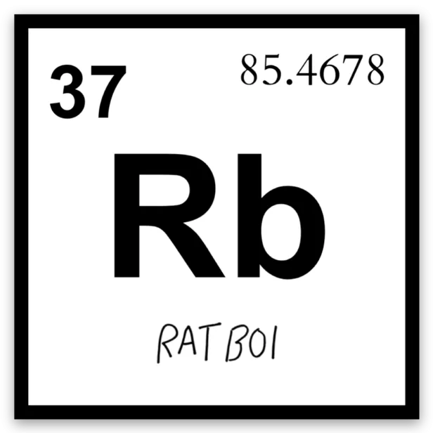 RAT BOI PERIODIC TABLE STICKER IN CLOUD