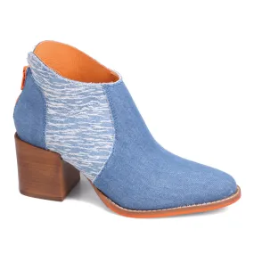 Terry Denim Heeled Bootie