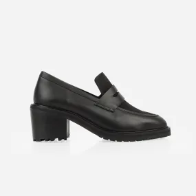 The Verona Heeled Loafer Black