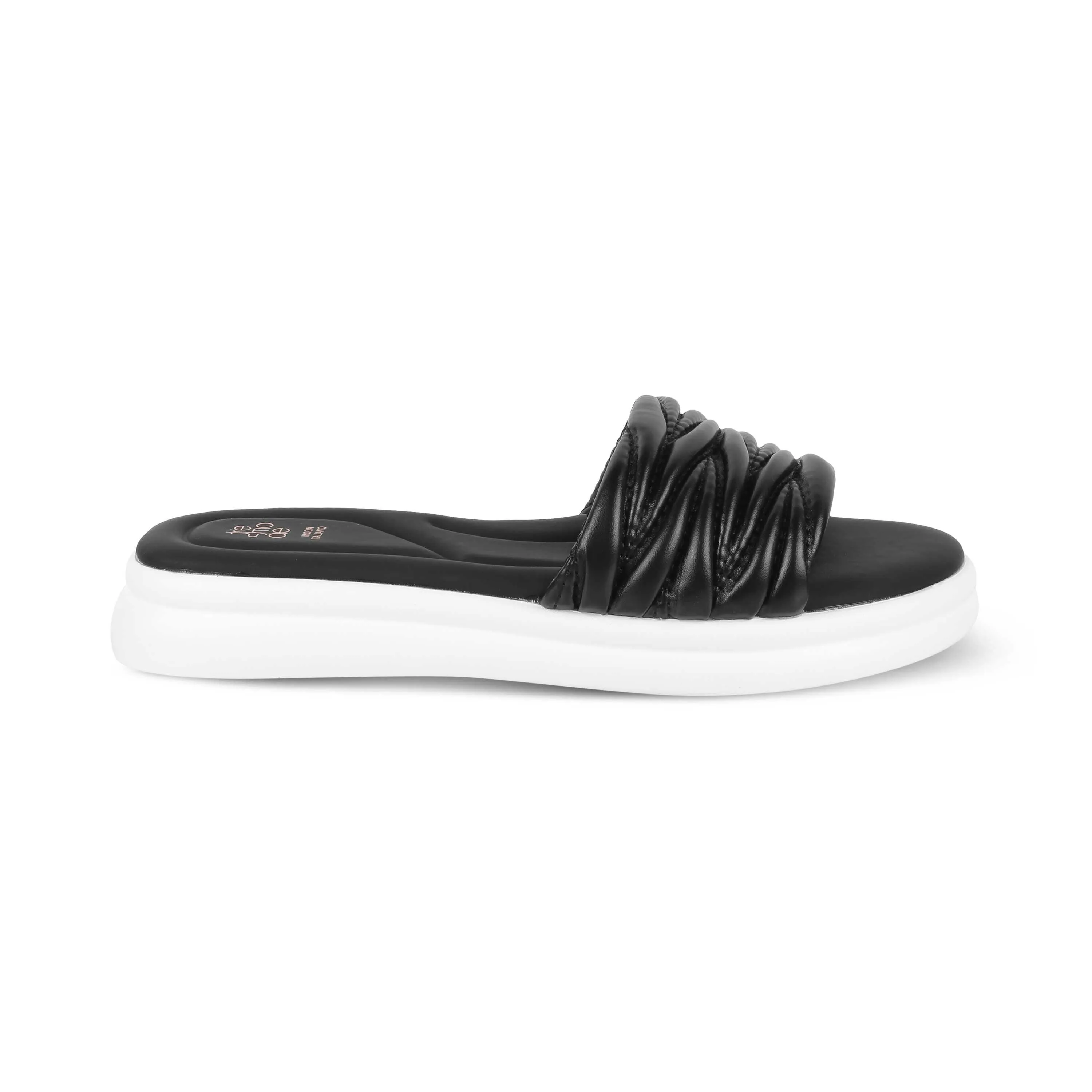 Tresmode Flatform Black Women's Casual Platform Flats