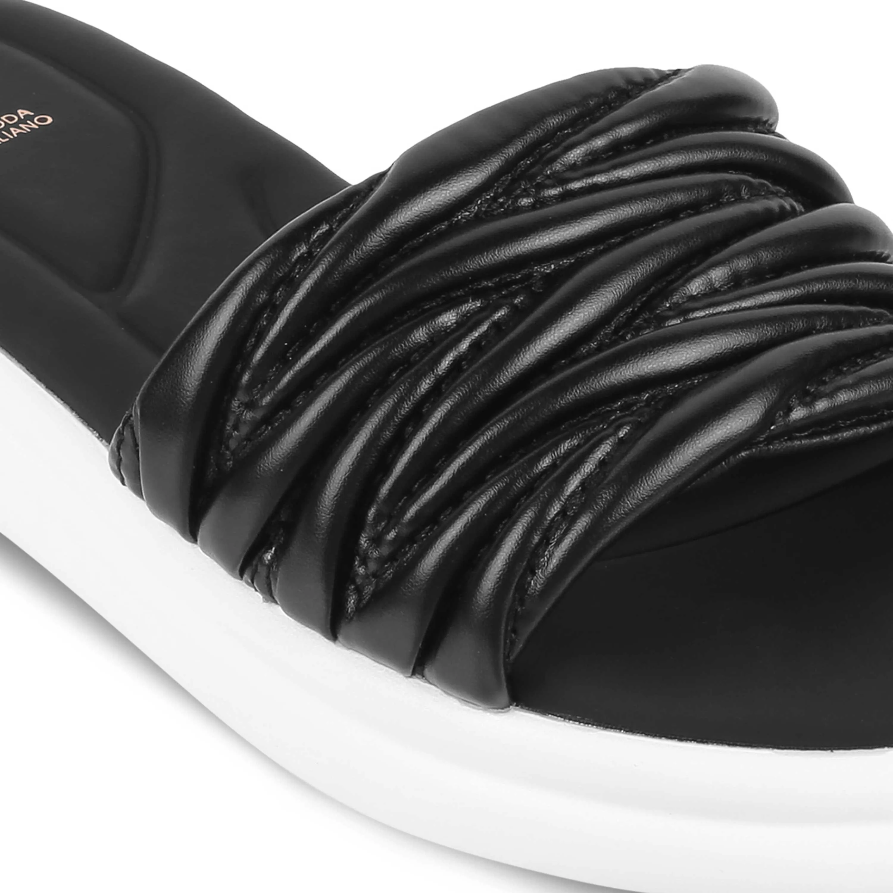 Tresmode Flatform Black Women's Casual Platform Flats